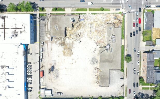 Aerial view of a KLF demolition