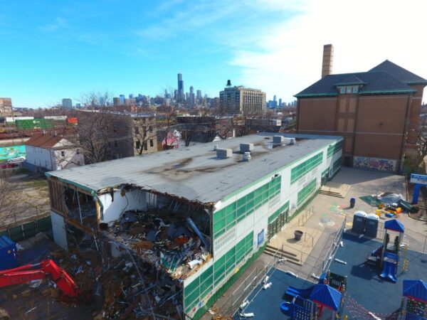 KLF begins a school building demolition