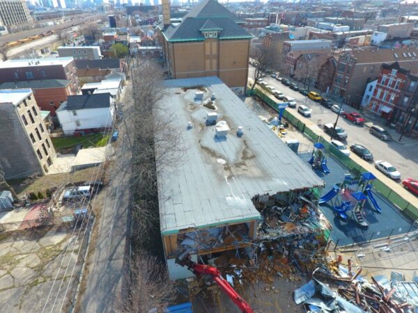 KLF begins a school building demolition