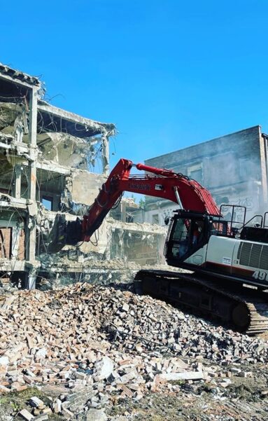 KLF demolishes a condemned building